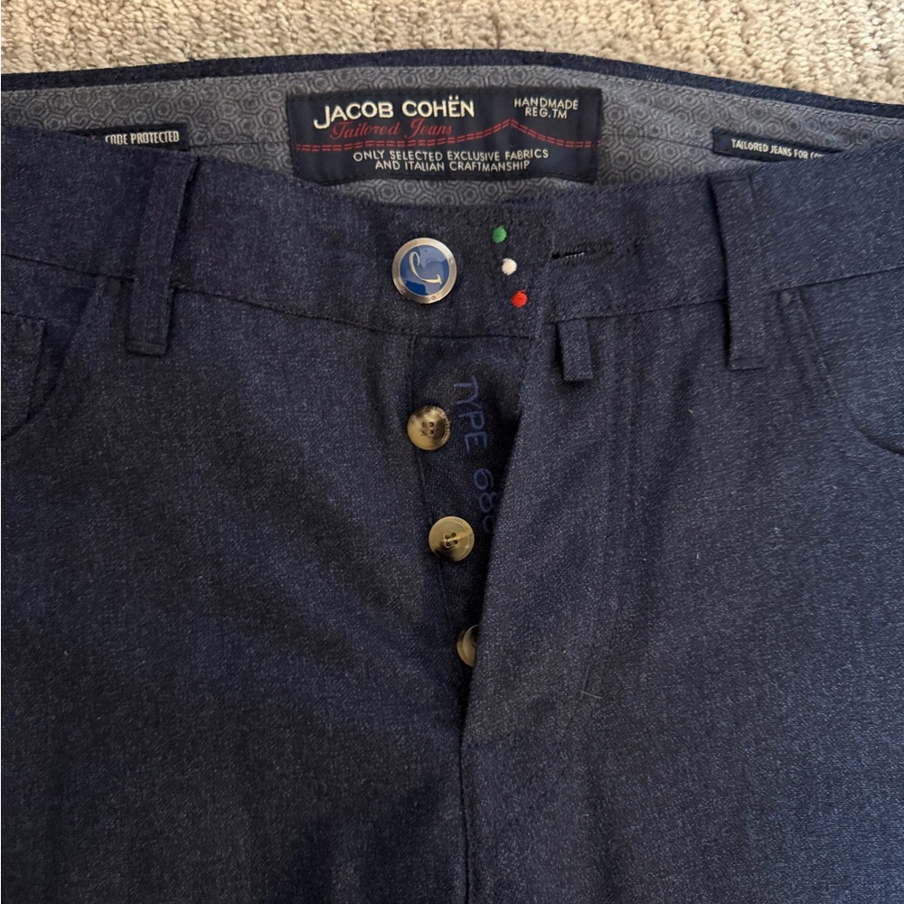 Jacob Cohen Dark Blue Wool Jeans